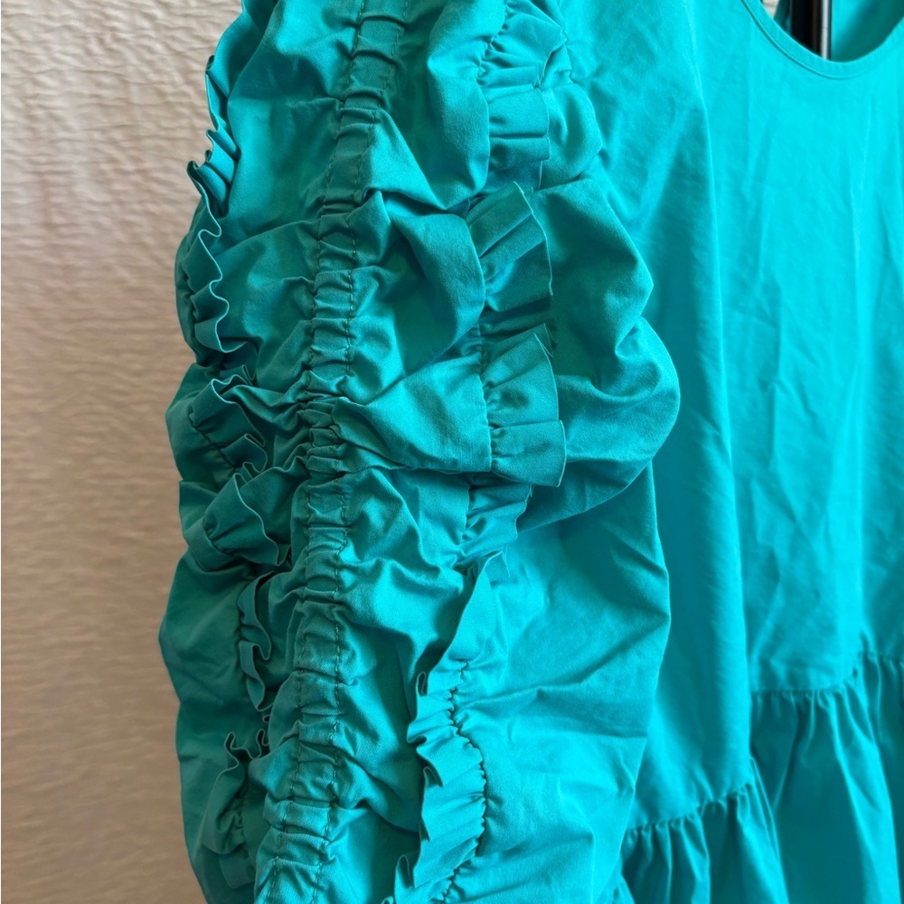 Marc New YorkTeal Ruffled Sleeve Blouse - Picture 5 of 9